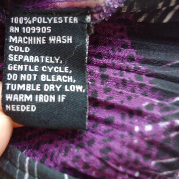 MILANO Women's Purple Blouse Stretch Size-XL - Picture 10 of 13